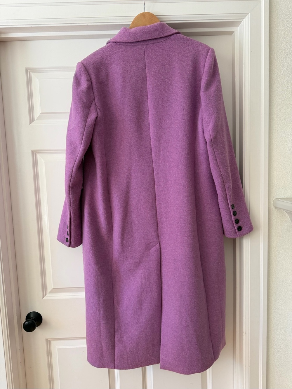 Avec Les Filles Lilac Double-Breasted Long Trench Coat - Picture 3 of 9